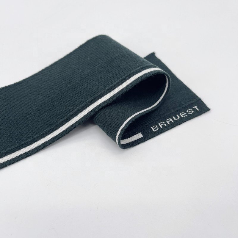 Custom Eco-friendly cotton Jacquard Neck Rib sportswear rib collar Neckline Knitting Rib trimming