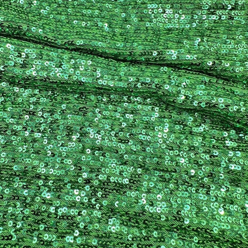 Latest Design Luxury 100%polyester Sequins Mesh Green Embroidery Fabric For Wedding Dresses