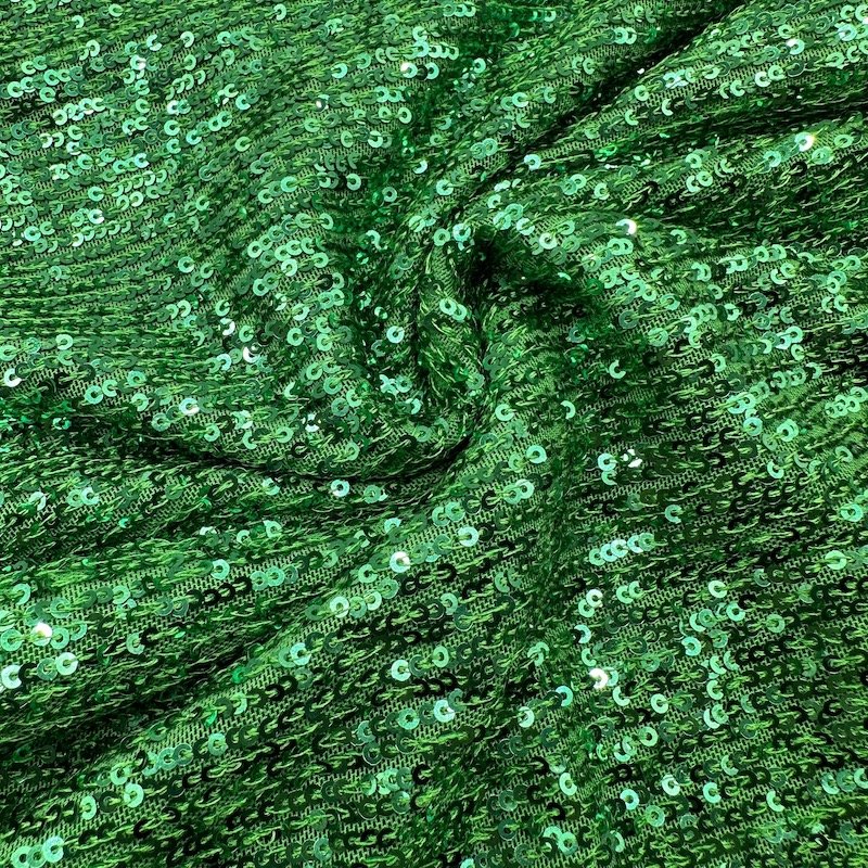 Latest Design Luxury 100%polyester Sequins Mesh Green Embroidery Fabric For Wedding Dresses