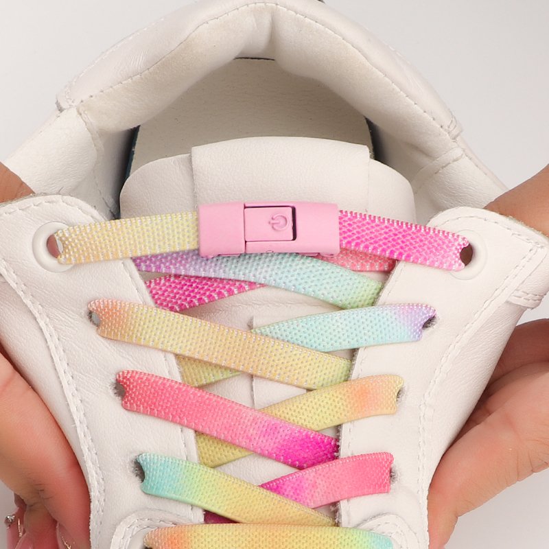 No Tie Shoe laces Press Lock colorful Shoelaces without ties Elastic Laces Sneaker 0.8mm Widened Flat Shoelace for Shoes