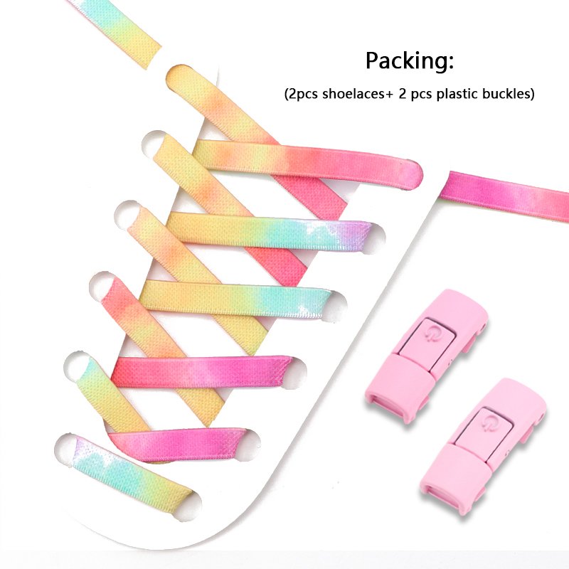 No Tie Shoe laces Press Lock colorful Shoelaces without ties Elastic Laces Sneaker 0.8mm Widened Flat Shoelace for Shoes