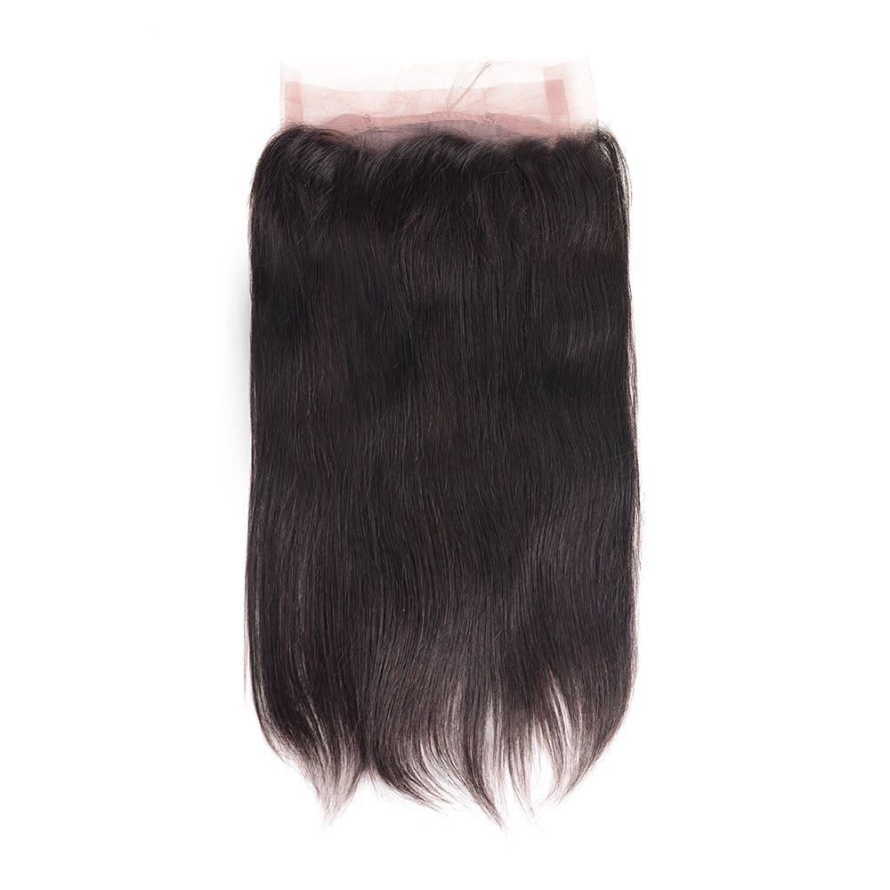 360 Lace Frontal Closure Straight Human Hair, Brazilian Virgin Human Hair Extensions Cuticle Aligned Lace Frontal 360