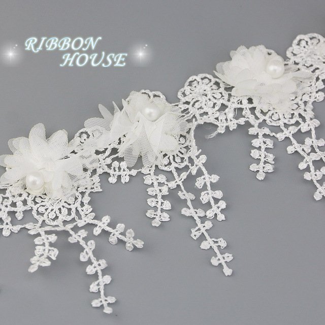 (1 Yards/Lot) 80mm Petal Chiffon Lace Fabric Webbing DIY Clothing Decoration Love Gift Ribbons Crafts