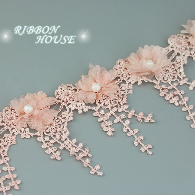 (1 Yards/Lot) 80mm Petal Chiffon Lace Fabric Webbing DIY Clothing Decoration Love Gift Ribbons Crafts