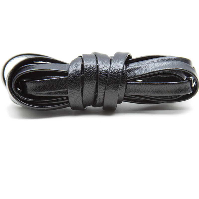 Yrunfeety Shoelace 100-180CM Flat Leather Shoelaces 7MM Width Sneaker Leather Laces Luxury Leather Shoe Laces for Boot 8 Colors