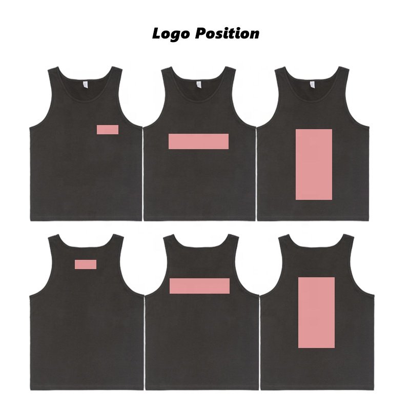 Tank Top Black High Quality Heavyweight Casual Print Blank Cotton Custom Ribbed Men Tank Top