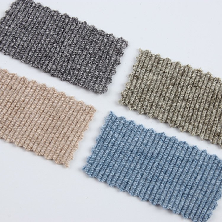 Imitation cashmere superfine strip rib bottoming shirt outerwear fabric autumn winter cardigan pajamas stretch knitted fabric