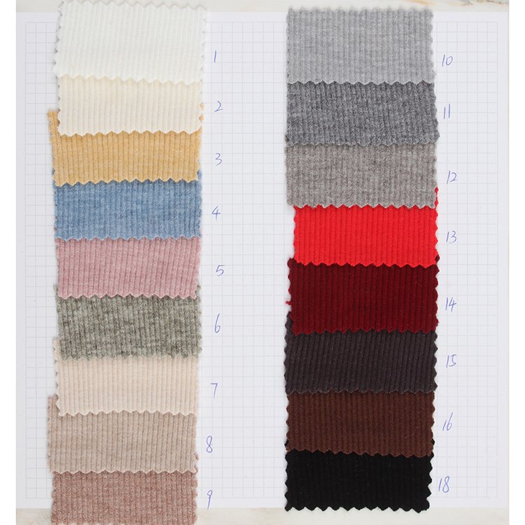 Imitation cashmere superfine strip rib bottoming shirt outerwear fabric autumn winter cardigan pajamas stretch knitted fabric