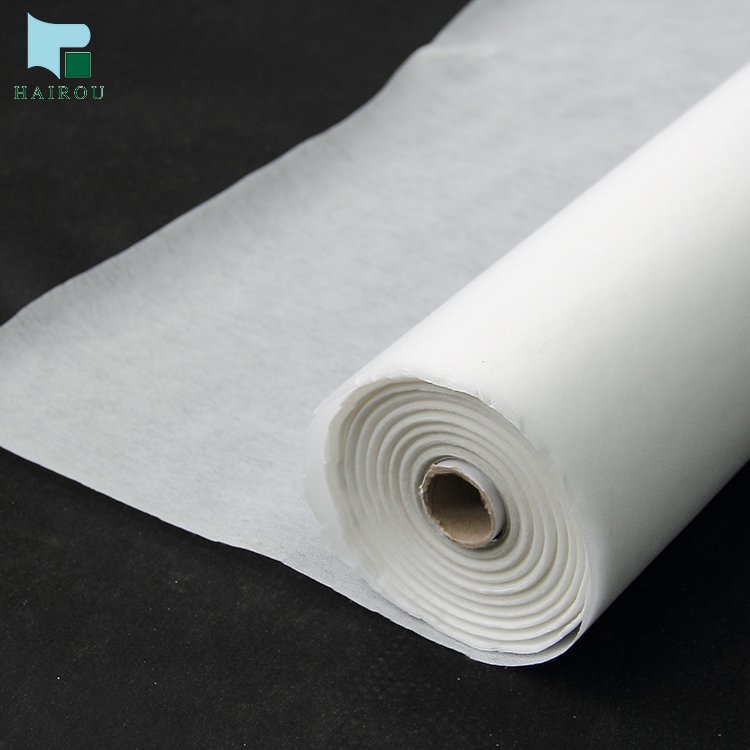 Dacron Non-woven Roll Fabric Embroidery Woven Lining Plain Nonwoven ISO9001 Interlining Soft Polyester Custom Thickness 1mm 2mm