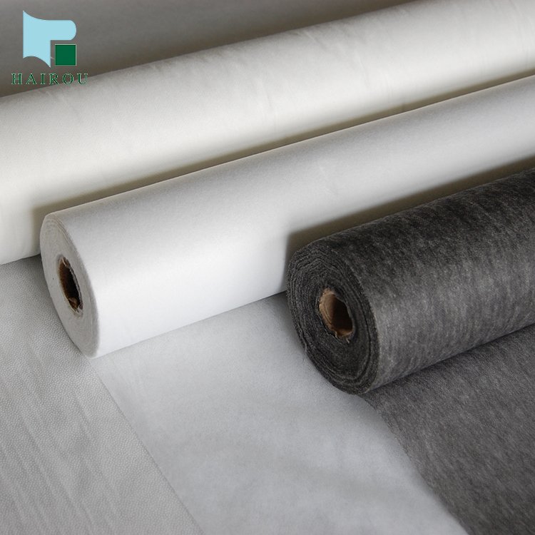 Dacron Non-woven Roll Fabric Embroidery Woven Lining Plain Nonwoven ISO9001 Interlining Soft Polyester Custom Thickness 1mm 2mm