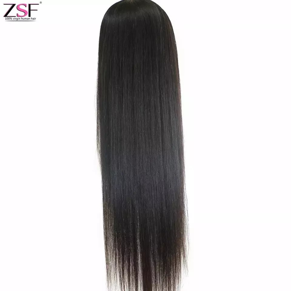 ZSF Human Hair Wig Wholesale Brazilian Silky Straight 13*4 HD Lace Frontal Wig 100% Unprocessed Virgin Hair With Baby Hair