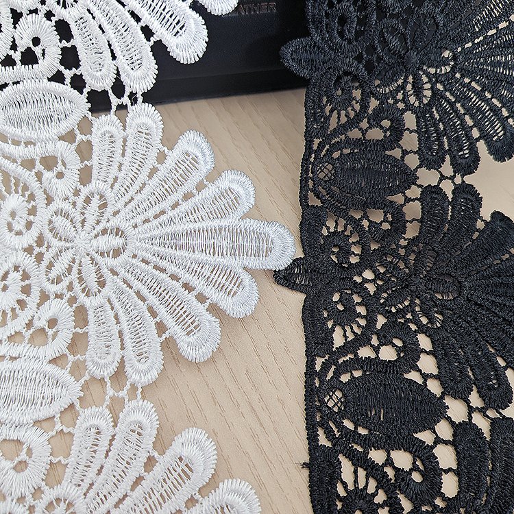 Wholesale garment accessories polyester lace and trim embroidery for ladies clothes lace