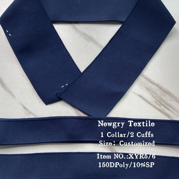 Wholesales Friendly Ribbon Comfortable Polyester Spandex Jacquard Rib Collar Use on Sportswear T-shirt and Fashion Polo shirt