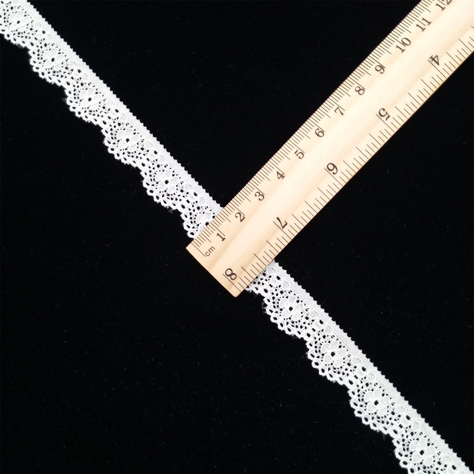 1.5cm Narrow Lace for Underwear White Spandex Lace Trim Knitted Sustainable Lace Support Spandex / Nylon No Decorated 2000mtr