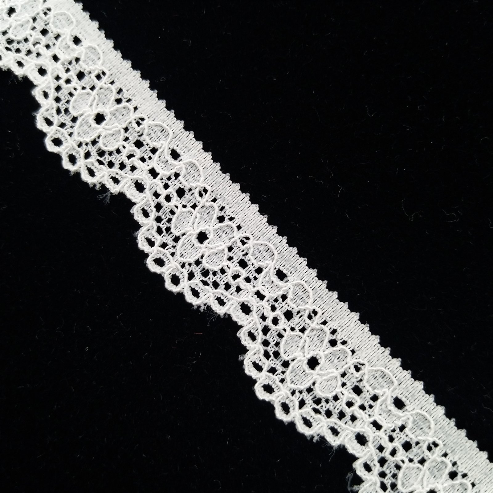 1.5cm Narrow Lace for Underwear White Spandex Lace Trim Knitted Sustainable Lace Support Spandex / Nylon No Decorated 2000mtr