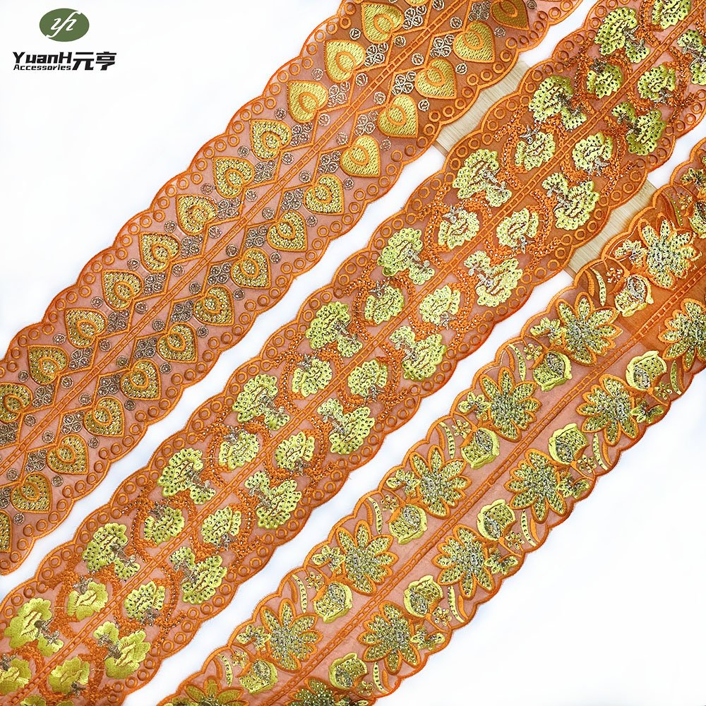 Latest Original Design Luxury Sequins Fashion Mesh Laser Organza Embroidery Lace Fabric For African Wedding Dresses