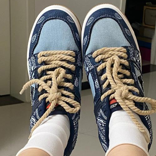 Custom 100% Nature Color Cotton Braid 3 Strands 8mm Super Chunky Big Thick Twisted Rope Shoe laces Shoelaces For Casual Shoes
