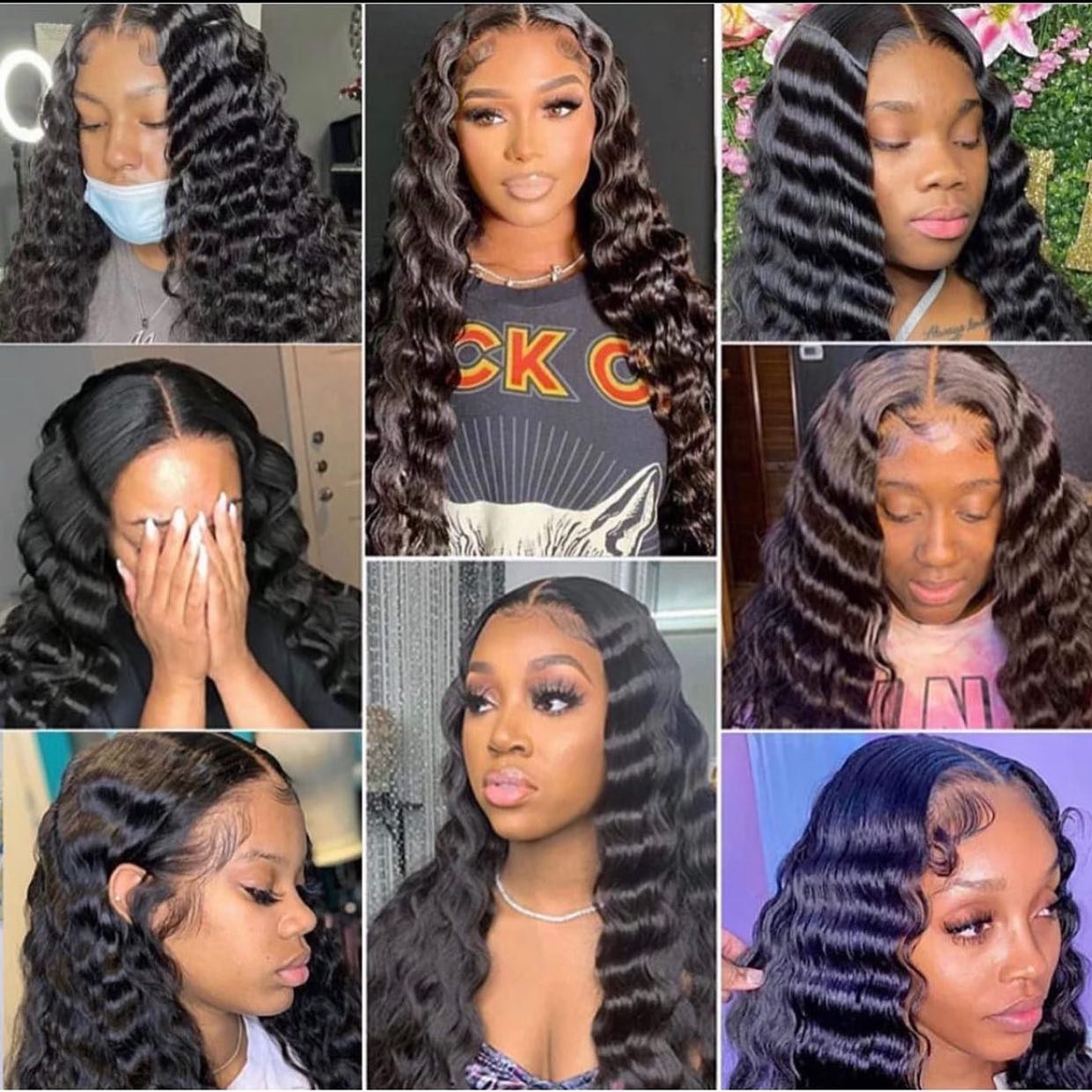 Wholesale bulk sale cuticle aligned raw brazilian human hair wig loose deep wave hd lace front wigs