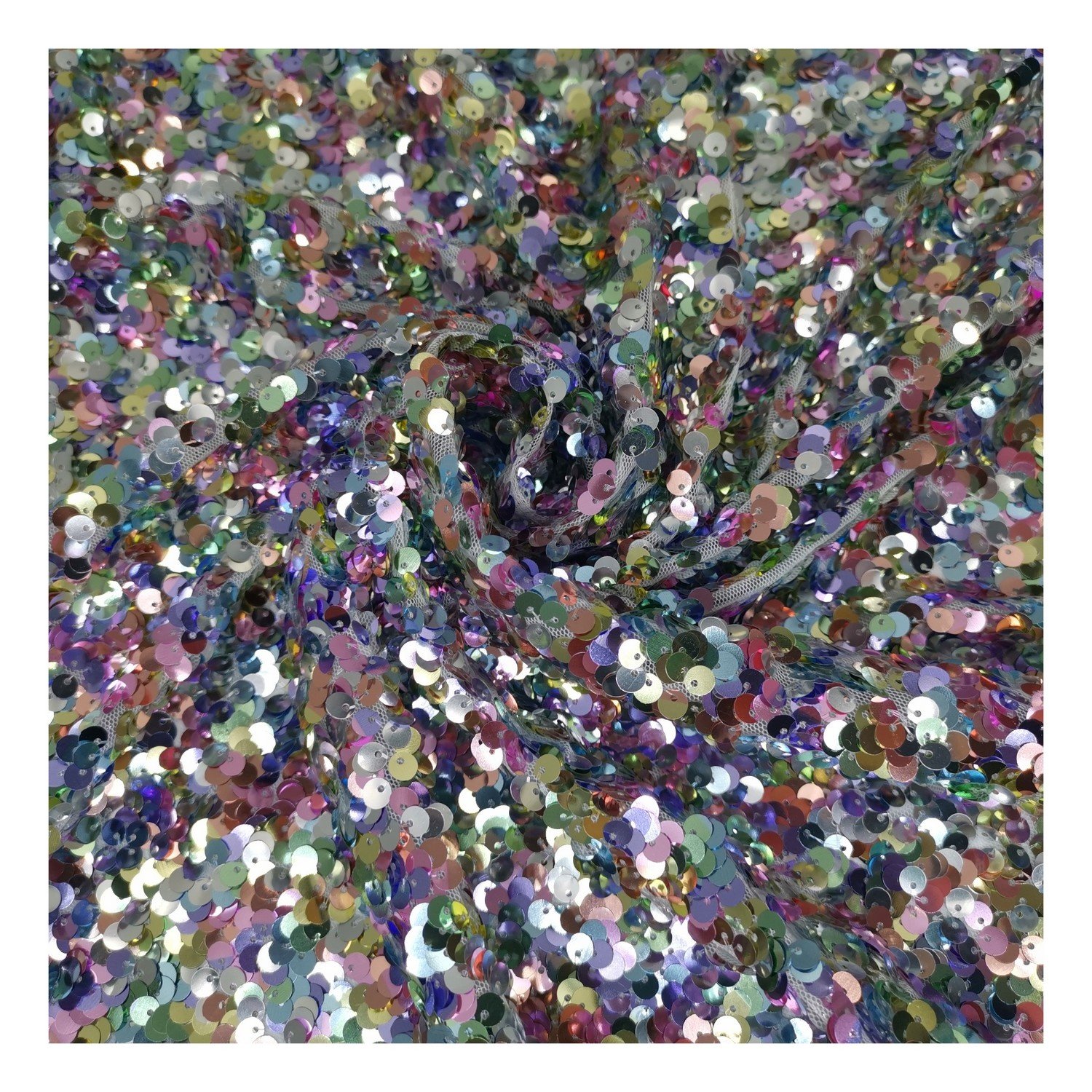 New samples of Multicolor Sequin Embroidery Mesh Fabric for Wedding Party dress Fashion show clothes shirts Creative Textile