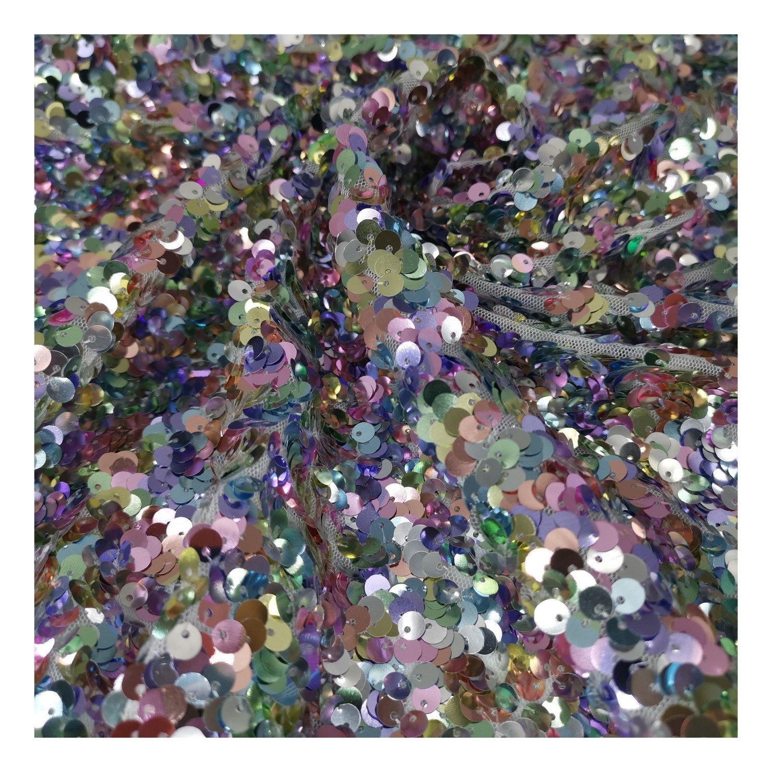 New samples of Multicolor Sequin Embroidery Mesh Fabric for Wedding Party dress Fashion show clothes shirts Creative Textile