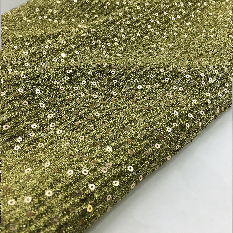 High quality classic gold glitter polyester embroidery fabric mesh tulle shiny sequin fabric for evening dress