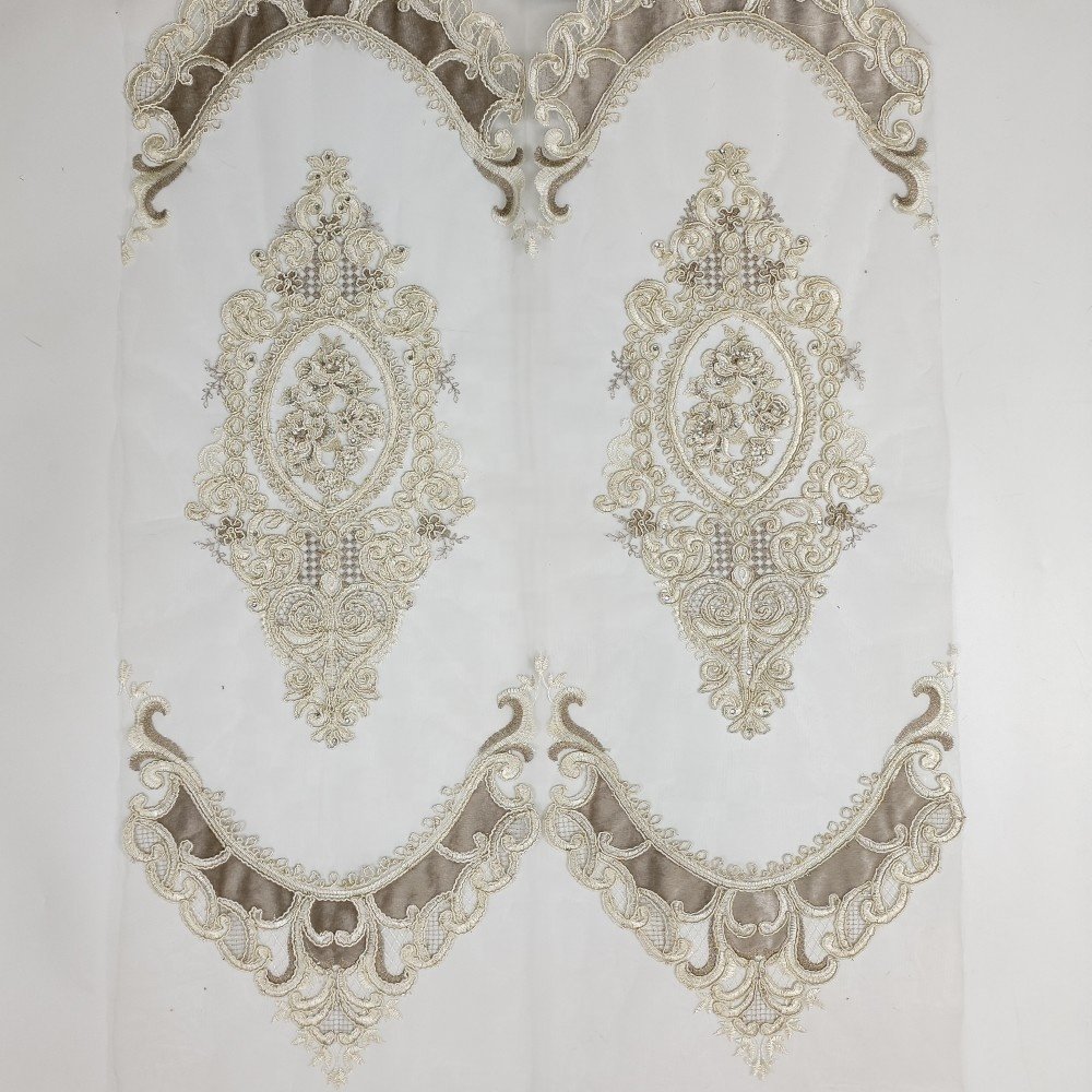 Hot sale wholesale price tulle lace fabric high-end embroidery sheer voile fabric for window curtains