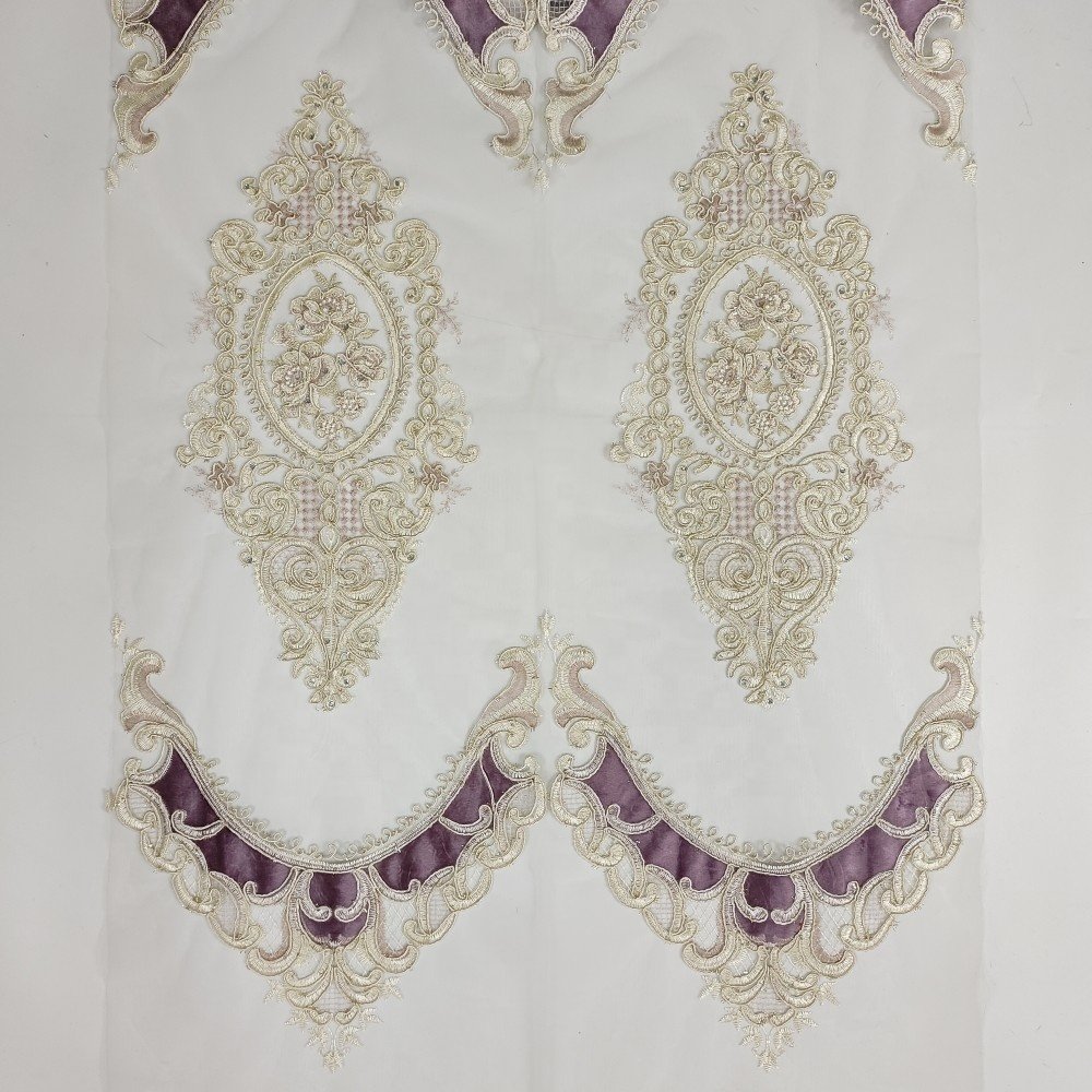 Hot sale wholesale price tulle lace fabric high-end embroidery sheer voile fabric for window curtains