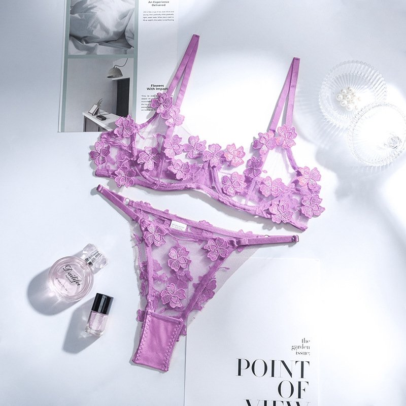 2021 New Lace Three-dimensional Embroidery Split Sexy Lingerie
