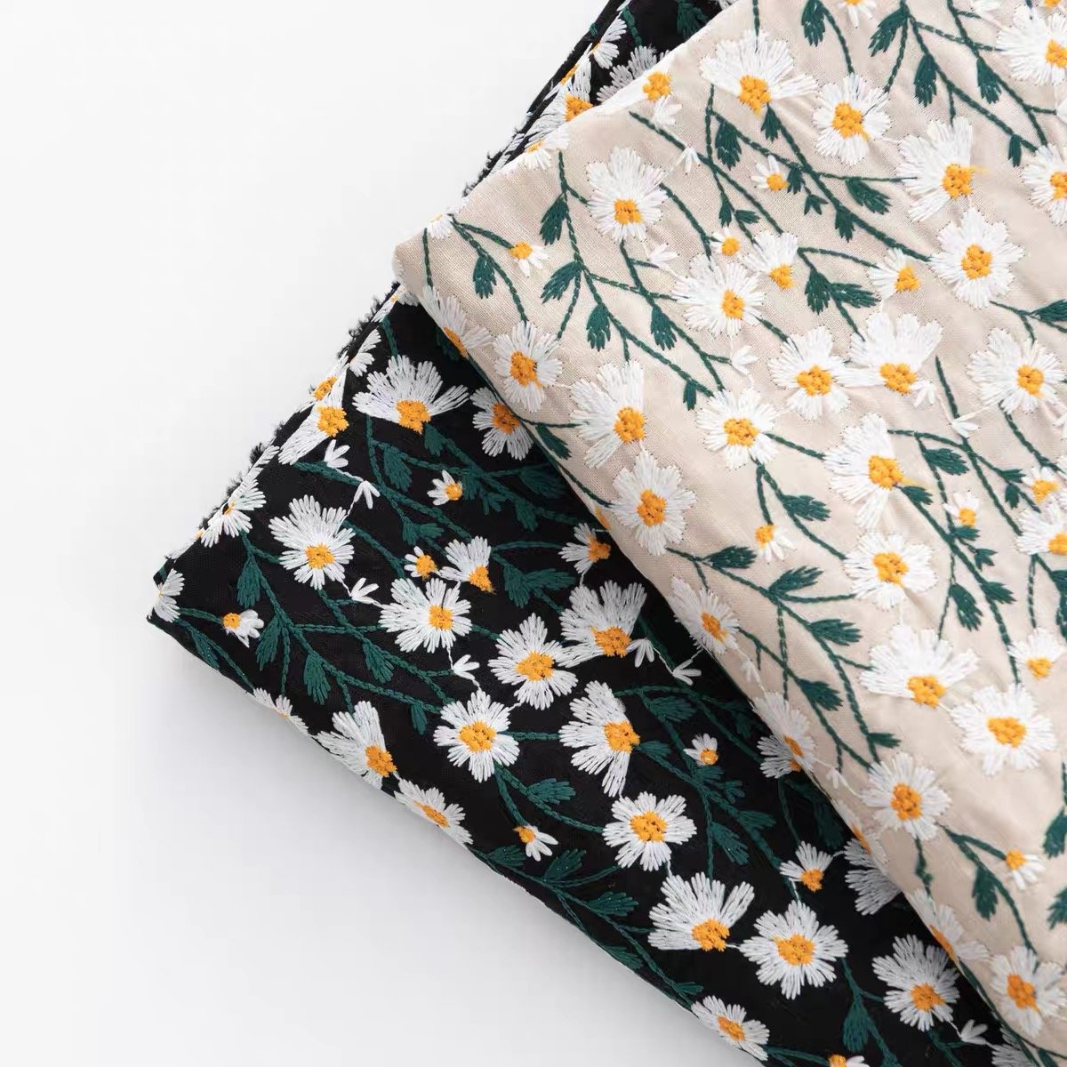New Multi Color Cotton Linen Embroidery Fabric Vintage Linen cotton Embroidery Fabric for Clothing