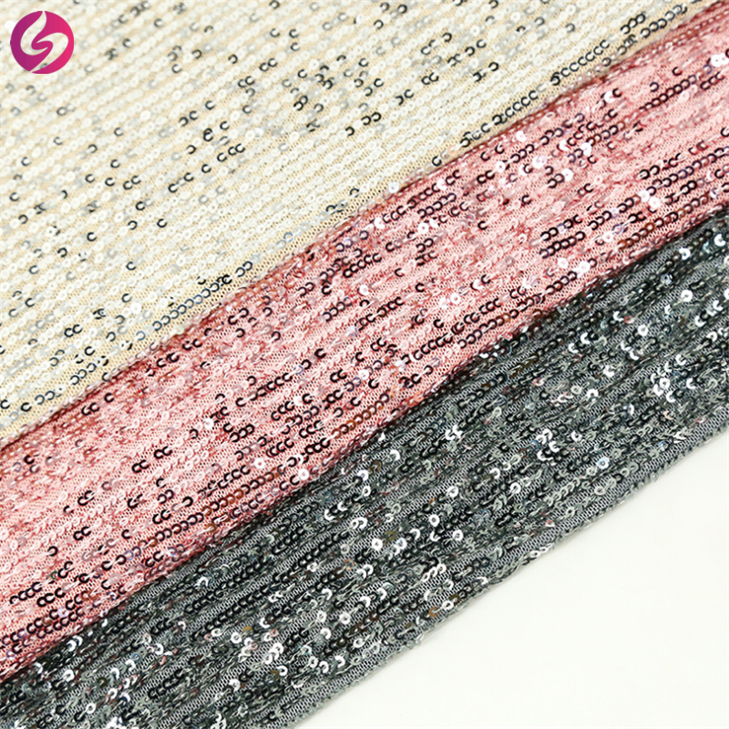 Wholesale 3mm Gold Lace Velvet Stage Sequin Fabric For Evening Dress