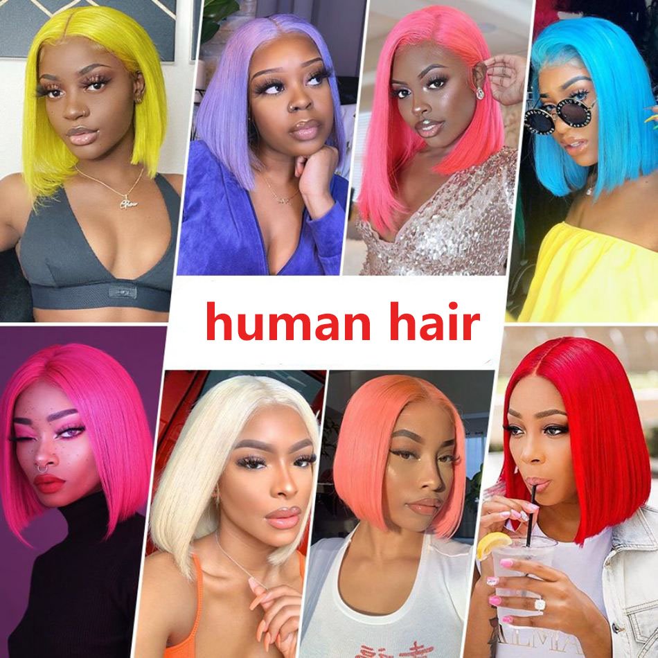 613 Honey Blonde Colored Human Hair Wigs Human Hair Lace Front Hd Lace Frontal Wigs Cheap Straight Short Bob Wig For Black Women