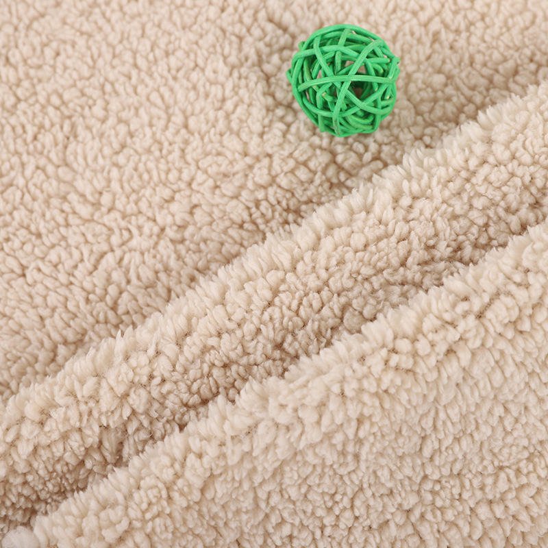 Customize color recycled 100%polyester single sided dyed cotton fur sherpa fleece fabric roll for winter women coat jacket