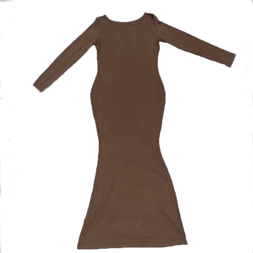 Fashion Long Sleeve Tight Fit Feet Casual Slim Fit hot Ribbed HIgh Stretch custom Dresses Women skirt transparent