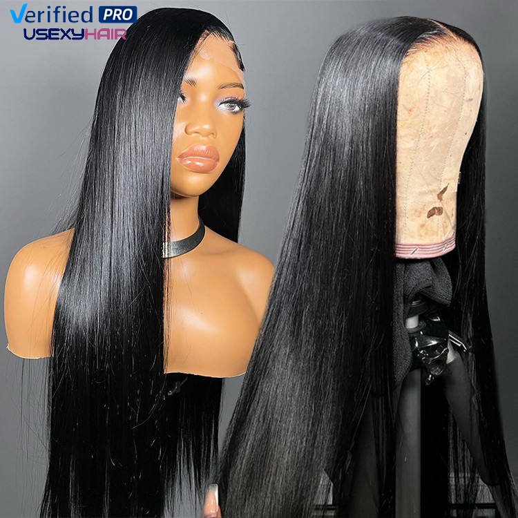 180 250 Density Transparent Glueless Full Hd Lace Wigs,Straight Frontal Peruvian Hair Wigs, Raw Remy Lace Front Human Hair Wigs