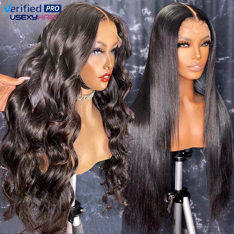 180 250 Density Transparent Glueless Full Hd Lace Wigs,Straight Frontal Peruvian Hair Wigs, Raw Remy Lace Front Human Hair Wigs