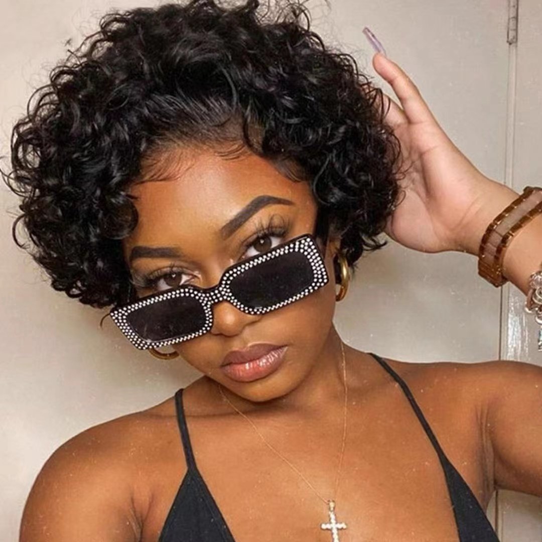 Pixie Cut Wigs Short Curly Lace Front Human Hair Wigs For Women Brazilian 13x1 Transparent Lace Wigs