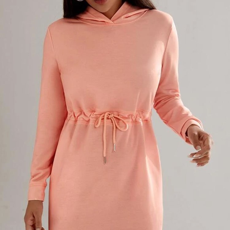 F230033 2024 Spring Autumn Women's Maxi Rib Ladies Dress Bodycon Sexy Long Sleeve Hooded Casual Slim Dresses For Women