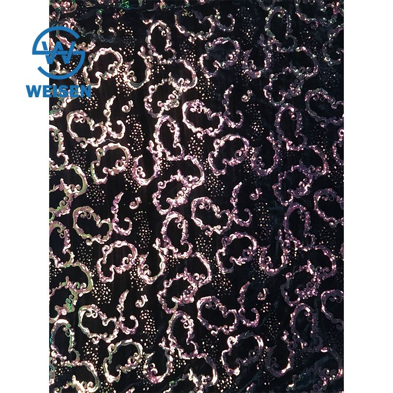 Wholesale Sequin 2020 New Mesh Gold Dress Stretch Velvet Lace Fabric