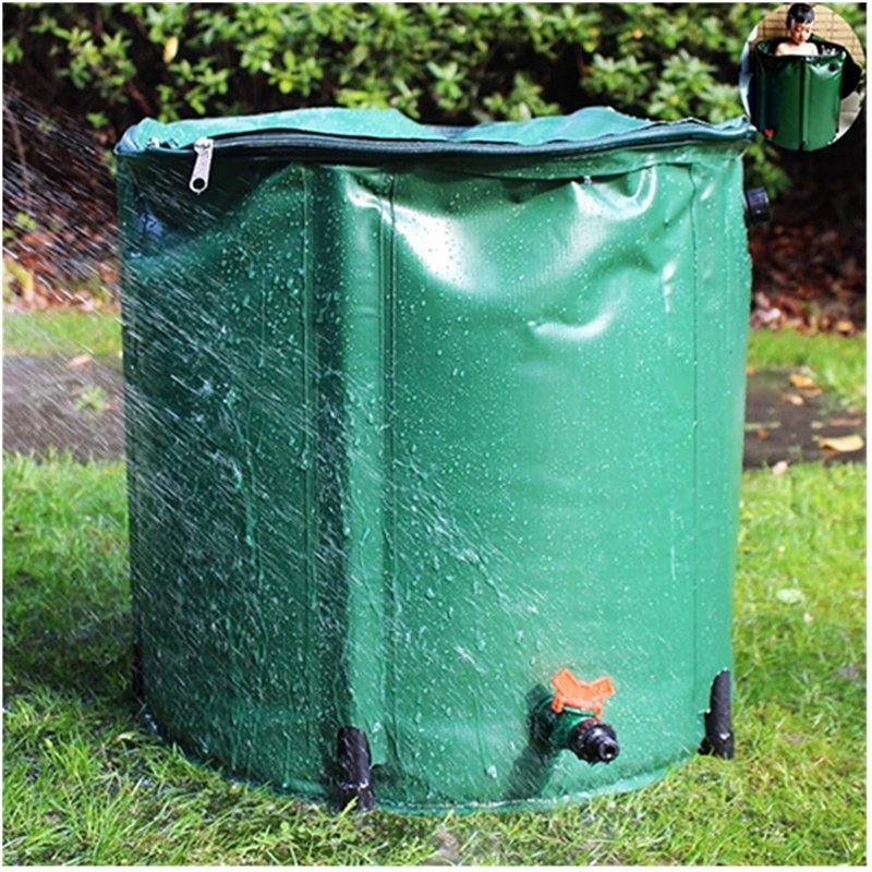 PVC Tarpaulin Portable Rain Collection System Foldable Water Barrel Collector Home Garden Rain Barrel