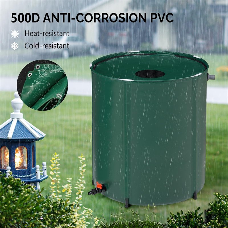 PVC Tarpaulin Portable Rain Collection System Foldable Water Barrel Collector Home Garden Rain Barrel