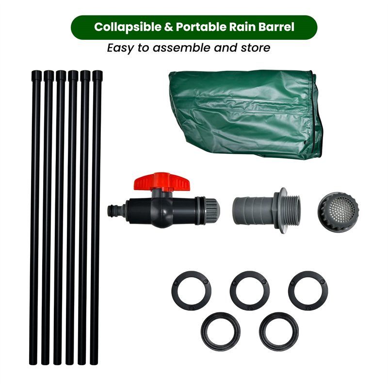 PVC Tarpaulin Portable Rain Collection System Foldable Water Barrel Collector Home Garden Rain Barrel