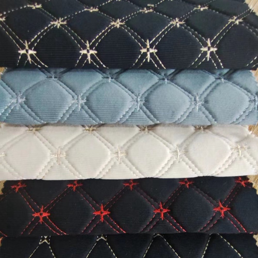 160cm Width 4mm Foam Backing Embroidery Fabric For Car Seat Cover