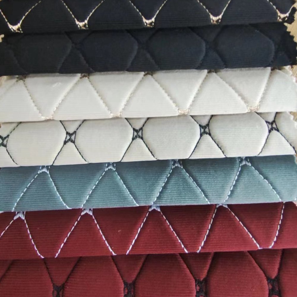 160cm Width 4mm Foam Backing Embroidery Fabric For Car Seat Cover