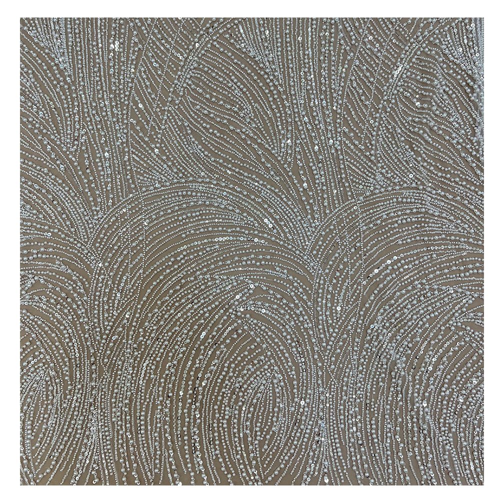 french embroidery Wedding Dress Bridal Crystal Sequins Fabric African women 3D Heavy Beaded Lace Tulle Bridal White Lace Fabric