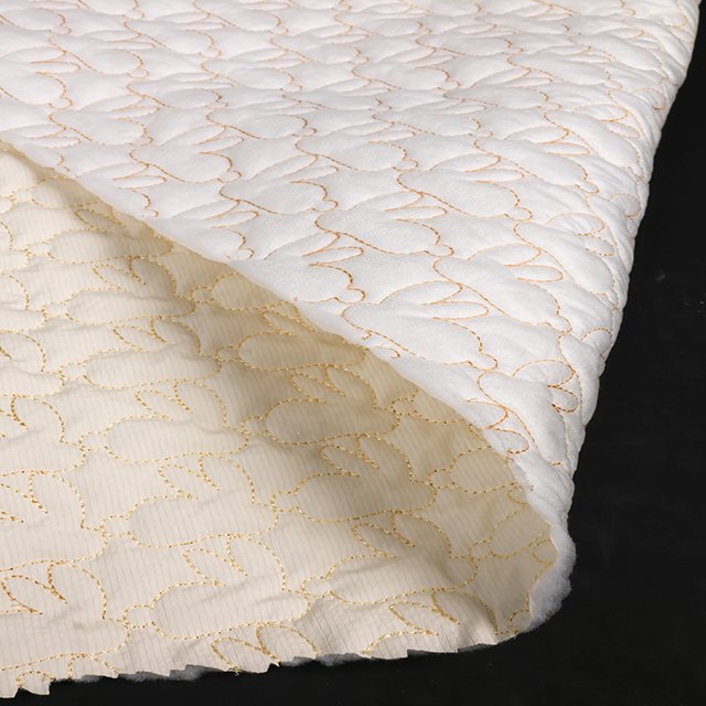 Embroidered fabric quilted cotton children's quilted cotton clothes quilted autumn-winter pleat cotton trueran embroidery fabric