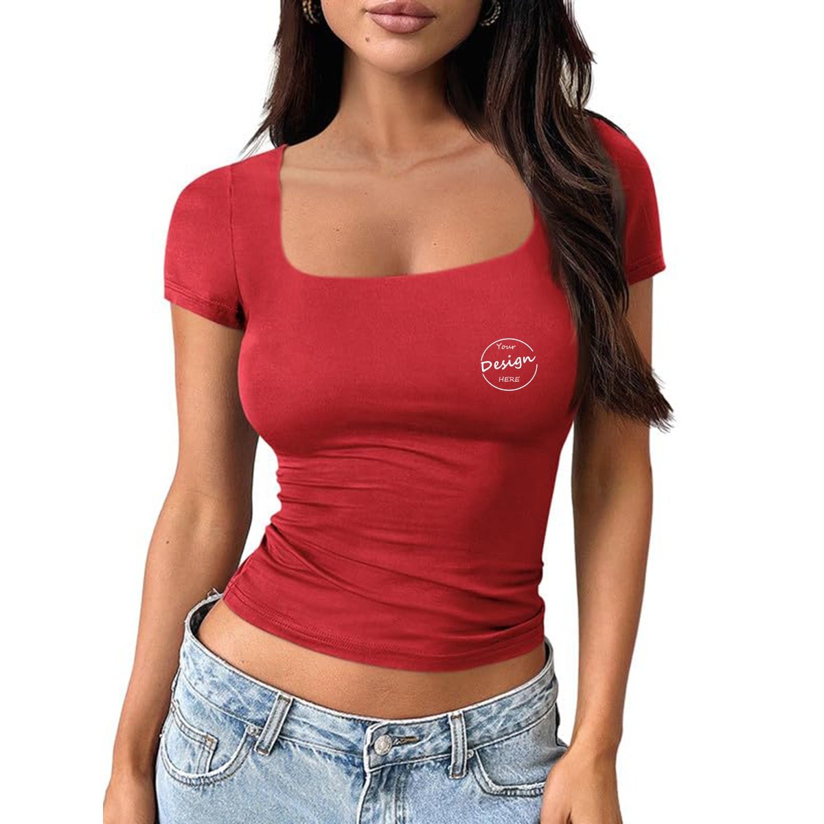 Wholesale Custom Short Sleeves Solid Color 230 GMS T Shirts Women Knitted Summer Ribbed Top Sexy Casual Crop Top OEM T Shirt