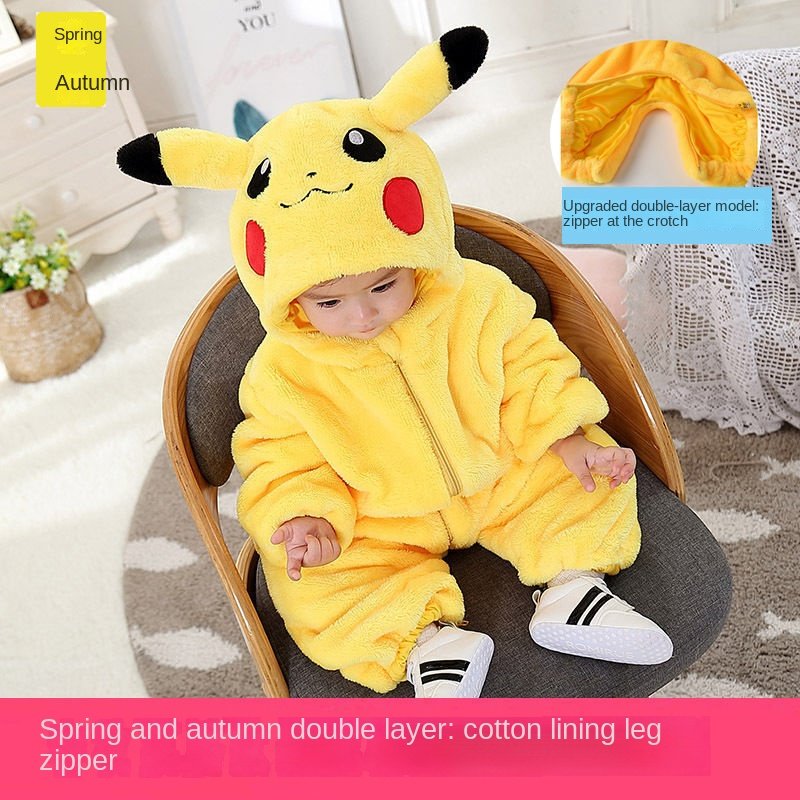 OEM Baby Jumpsuit Thickening Romper Winter Kid Blank Long Sleeve Baby Onesie Zipper Organic Cotton Rib Animal Pajamas