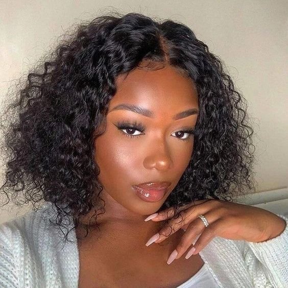 Natural Human Hair Kinky Curly HD Lace Pre Plucked Curly Bob Glueless Bleached Knots Vietnamese Human Hair HD Lace Front Wig