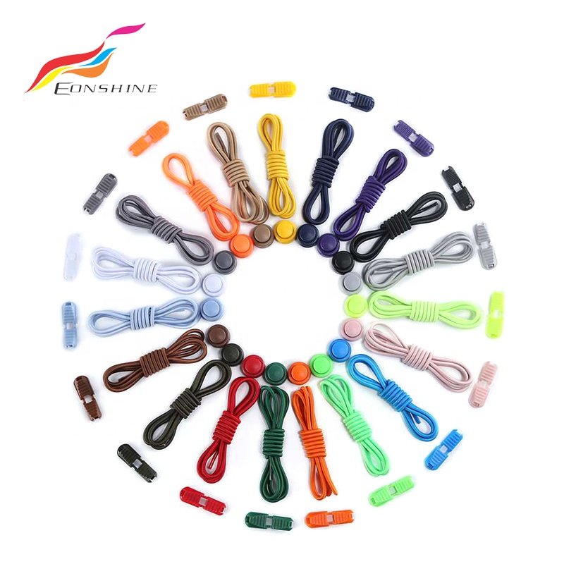 Wholesale No Tie Shoelace Black Elastic Shoelaces Lazy Shoe Laces for Sneakers