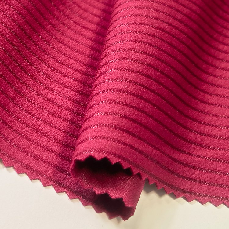 High quality knit 98%polyester 2%spandex crepe ribbed fabric for dress,blouse